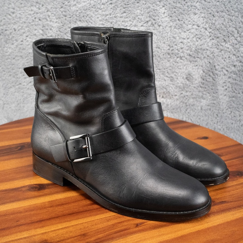 Michael Kors Reeves Leather Moto Biker Boots Size 8